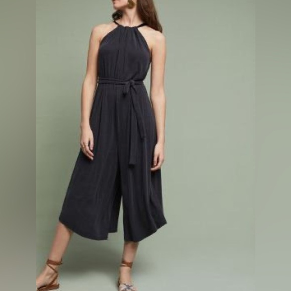 Anthropologie Wide Leg Halter Jumpsuit Sz XS